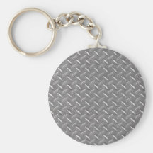 Grey Diamond Plate Key Chains