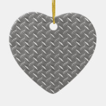 Grey Diamond Plate Ornaments