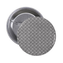 Grey Diamond Plate Pinback Button