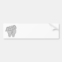 Grey Elephant. Bumper Stickers