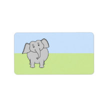 Grey Elephant Personalized Address Label