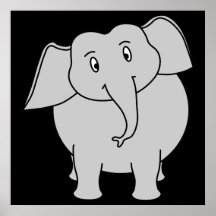 Grey Elephant. Print