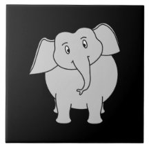 Grey Elephant. Tile