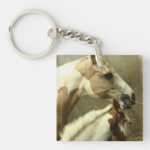 Grey Eventing Horse Keychain