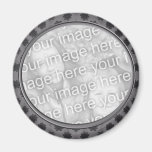 grey floral photo frame magnets