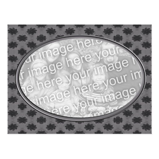 grey floral  photoframe post cards