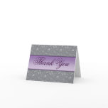 Grey Floral Thank You Card