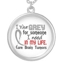 Grey For Someone I Need Brain Tumours Necklaces