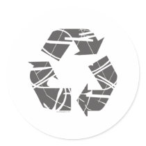 Grey Fractured Recycling Sign