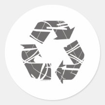 Grey Fractured Recycling Sign Sticker