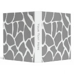 Grey Giraffe Print Pattern. Custom binders