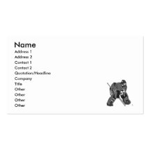 Grey Goalie Hockey Business Card Templates