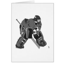 Grey Goalie Hockey Greeting Cards