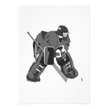 Grey Goalie Hockey Personalized Announcement