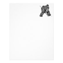 Grey Goalie Hockey Personalized Letterhead