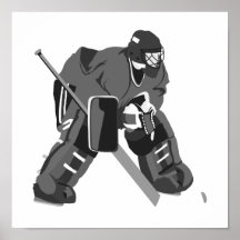 Grey Goalie Hockey Posters