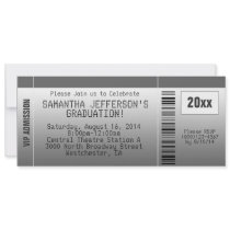 Grey Graduation Party Ticket Invitation