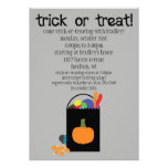 Grey Halloween Trick or Treat Candy Bag Invitation