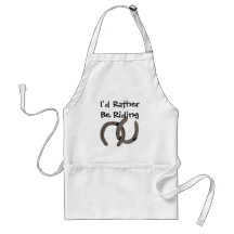 Grey Horse Shoes I'd Rather Be Riding Apron