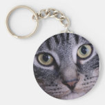 Grey Kitten Face Key Chains