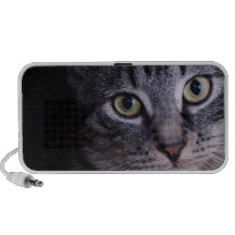 Grey Kitten Face Portable Speakers