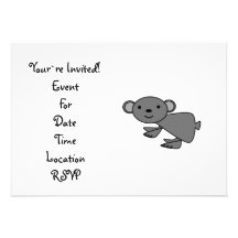 Grey koala personalized announcements