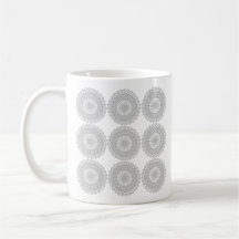 Grey Lace Design Pattern. Coffee Mug