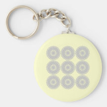 Grey Lace Design Pattern. Key Chains