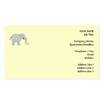 Grey Laughing Elephant. Cartoon. Business Card Template