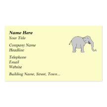 Grey Laughing Elephant. Cartoon. Business Card Template