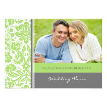 Grey Lime Photo Wedding Vow Renewal Invitation