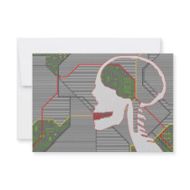 grey logicskull custom invitations