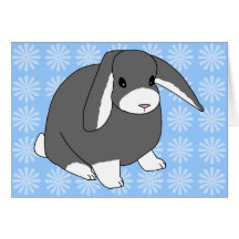 Grey Lop Rabbit Greeting Card