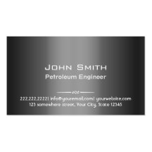 Grey Metal Petroleum Engineer Business Card