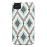Grey & Mint Tribal Ikat Chevron iPhone 4 Case