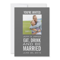 Grey Modern Photo Wedding Invitations