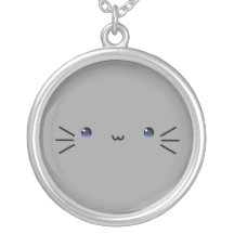 grey neko personalized necklace