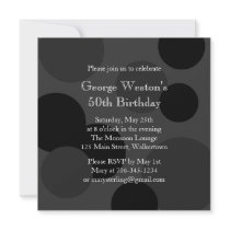 Grey on Grey Birthday Invitation  (black)