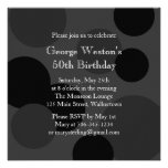 Grey on Grey Birthday Invitation  (black)