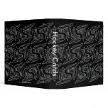 Grey Outline Hockey Blades 3 Ring Binders