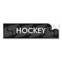 Grey Outline Hockey Blades Bumper Sticker