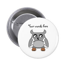Grey owl button