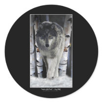 GREY PACK WOLF Wildlife Supporter Artwork Sticker