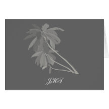 Grey Palms Personalized Note Cards H