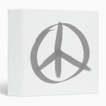 Grey Peace Sign 3 Ring Binders