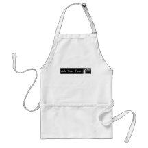Grey Persian Cat on Black Border Aprons
