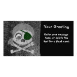 Grey Pirate Skull Distressed Custom Card photo cards