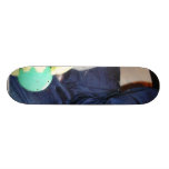 Grey Playing Cat At Home Skate Boards