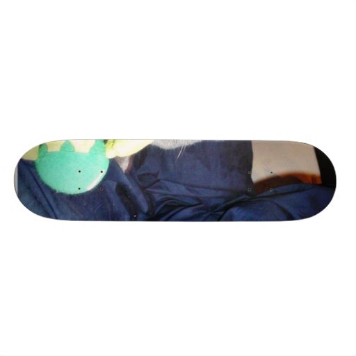 Grey Playing Cat At Home Skate Boards