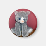 Grey Plush Toy Fridge Magnets